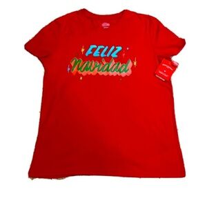 💙3/$15 Wondershop women's NWT XXL Feliz Navidad women’s t shirt